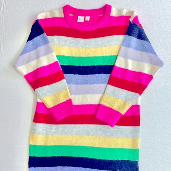 NWT Gap Kids Happy Striped Sweater Dress, Size Small - Picture 4 of 6